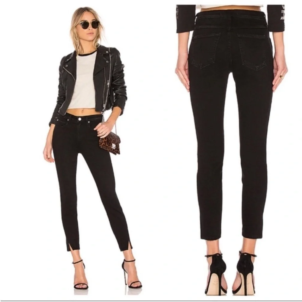 AMO X REVOLVE HIGH RISE TWIST SKINNY JEANS SIZE 28 black magic
